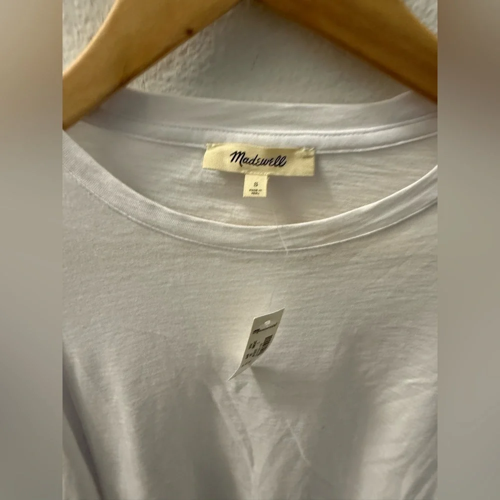 NWT Madewell Smocked Long-Sleeve Top in Soft Slub size Small